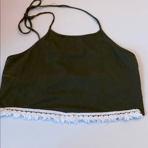 Cute green Fringe croptop!